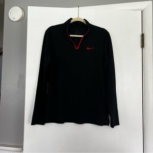 Nike Women’s Black and Red Quarter-zip